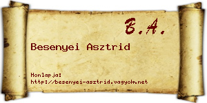 Besenyei Asztrid névjegykártya
